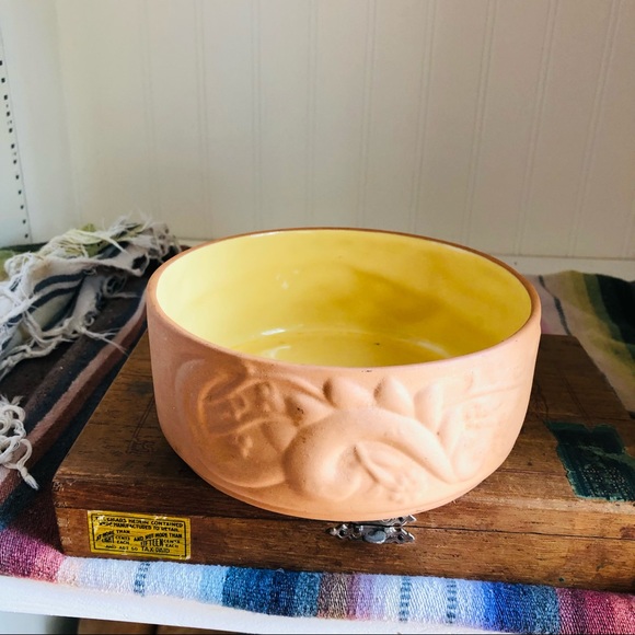 Vintage > ROMERTOPF Vintage Terra Rosa Reco Glazed Yellow Dish or Planter